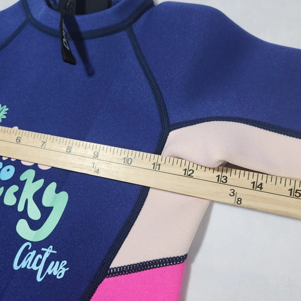 Dive & Sail Kids Sz 8/XXL 2mm  Shorty Wetsuit Blue Pink She's So Lucky‎ Cactus